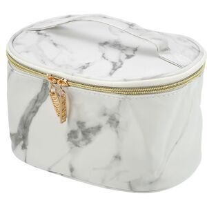 Marble Makeup Toiletry Organizer Bag White Gray 8"x6"x5"